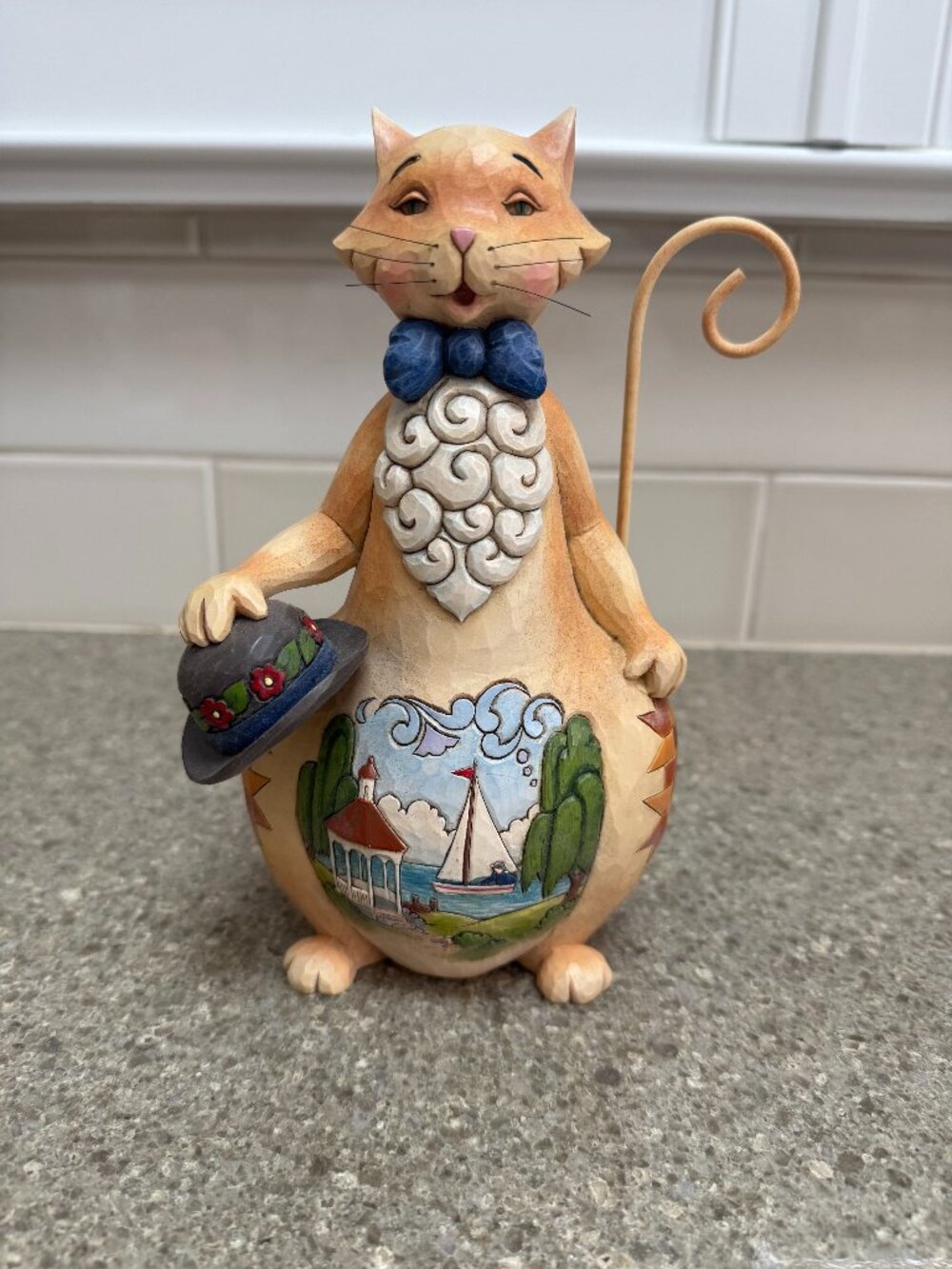 Jim Shore Heartwood Creek-Hats Off to Summer Cat figurine NEW